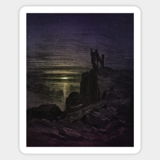 High Resolution Gustave Doré Illustration Rebehold the Stars Tinted Sticker